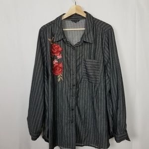 Unique Spectrum Roll Tab Button Front with Roses